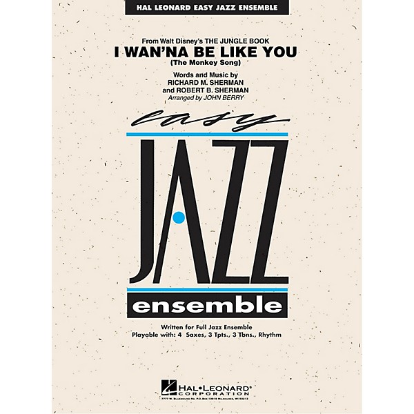 Hal Leonard I Wan'na Be Like You (from The Jungle Book) Jazz Band Level 2 Arranged by John Berry