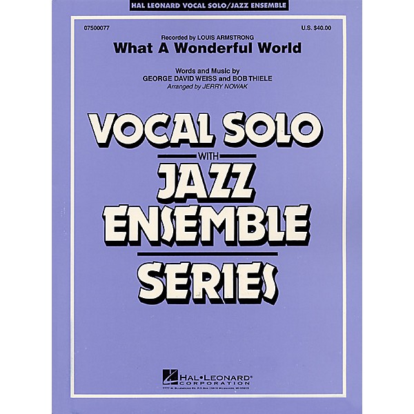 Hal Leonard What a Wonderful World (Key: Eb) Jazz Band Level 4 Composed by Bob Thiele