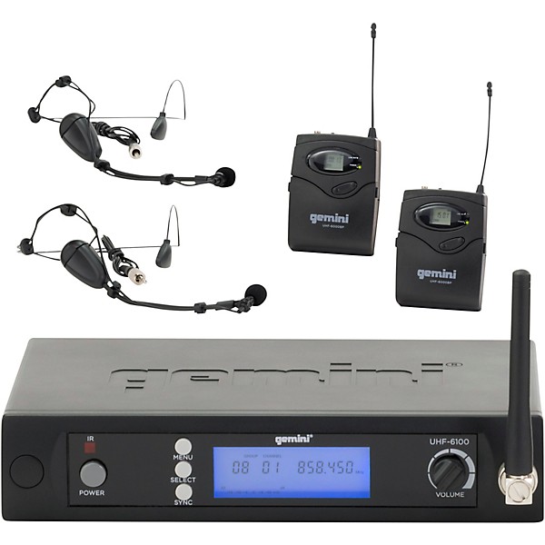 Open Box Gemini UHF-6100HL Dual Lavalier Wireless Headset System Level 1