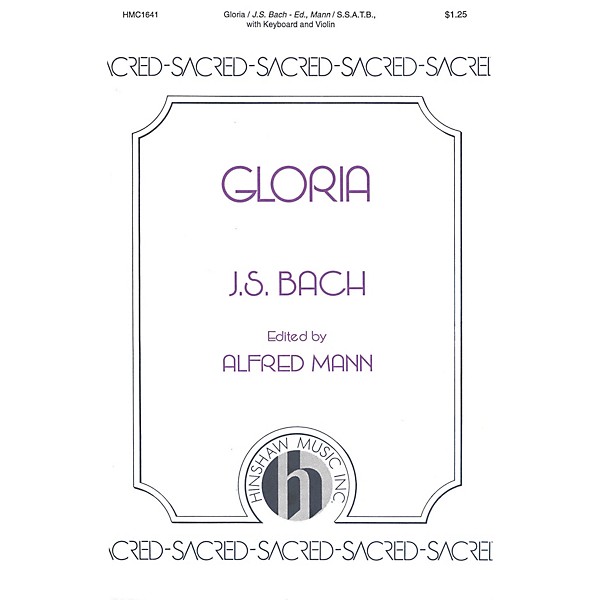 Hinshaw Music Gloria SSATB composed by Johann Sebastian Bach