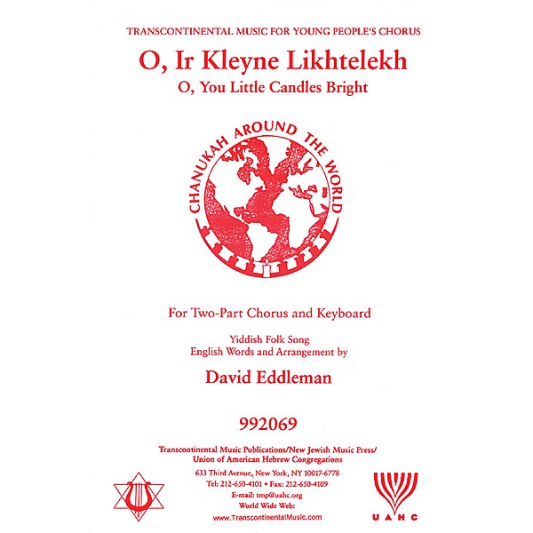 Transcontinental Music O Ir Kleyne Likhtelekh (O, You Little Candles Bright) 2-Part arranged by David Eddleman