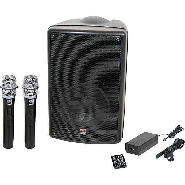 Open Box Galaxy Audio TQ8-24HHN Traveler Quest 8 TQ8 Battery Powered PA Speaker With 2 Receivers And Two Handheld Micropho...