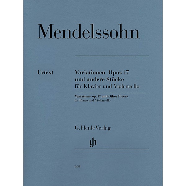 G. Henle Verlag Variations Op. 17 and Other Pieces for Piano and Violoncello Henle Music Folios Series Softcover