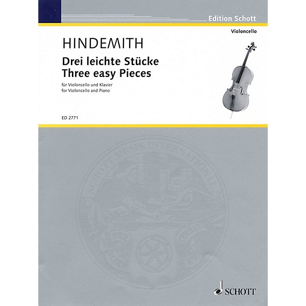 Schott Three Easy Pieces (Cello and Piano) Schott Series Composed by Paul Hindemith