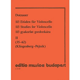 Editio Musica Budapest 113 Studies - Volume 2 EMB Series Composed by Justus Johann Friedrich Dotzauer