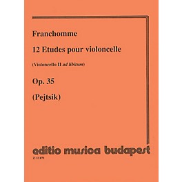 Editio Musica Budapest 12 Etudes, Op. 35 (Violoncello II ad lib.) (Violoncello Solo) EMB Series Composed by Auguste Franch...