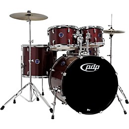 PDP by DW Encore 5-Piece Drum Kit with Hardware and Cymbals Ruby Red