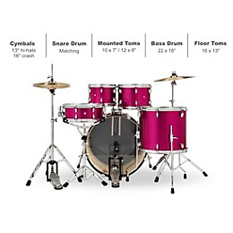 Open Box PDP by DW Encore 5-Piece Drum Kit with Hardware and Cymbals Level 1 Pink Tourmaline
