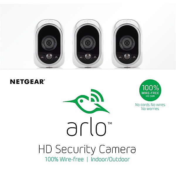 Open Box Arlo Wire-Free Smart Security System with 3 Arlo Cameras (VMS3330) Level 1