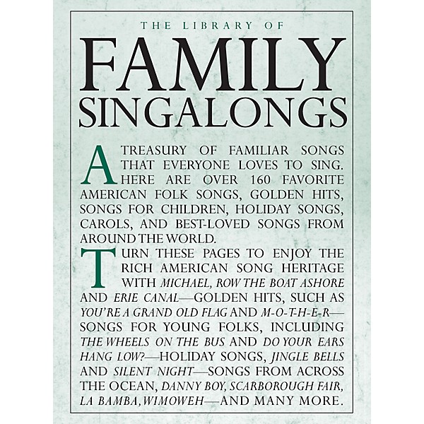 Music Sales The Library of Family Singalongs Music Sales America Series Softcover