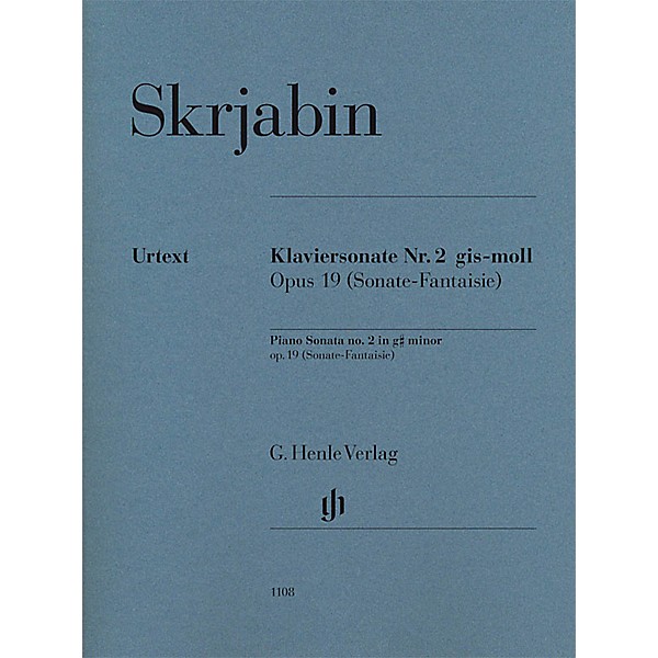 G. Henle Verlag Piano Sonata No. 2 in G-sharp minor, Op. 19 Henle Music Softcover by Scriabin Edited by Valentina Rubcova