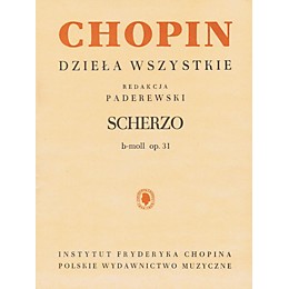 PWM Scherzo in B Flat Minor for Piano PWM Softcover by Frederic Chopin Edited by Ignacy Jan Paderewski