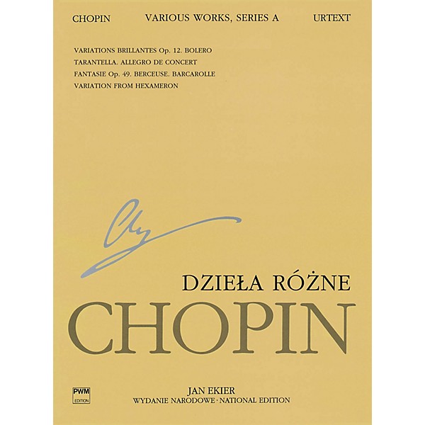 PWM Various Works for Piano, Series A (Chopin National Edition 12A, Volume XII) PWM Series Softcover