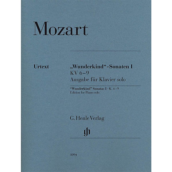 G. Henle Verlag Wolfgang Amadeus Mozart - Wunderkind Sonatas, Volume 1, K. 6-9 Henle Music Softcover Edited by Seiffert