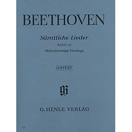 G. Henle Verlag Complete Songs for Voice and Piano - Vol III Henle Music Softcover by Beethoven Edited by Helga Lühning