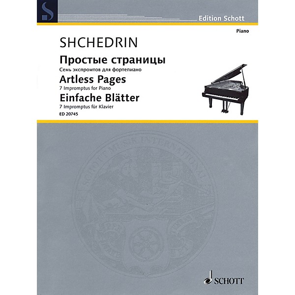 Schott Artless Pages (Seven Impromptus Piano) Schott Series