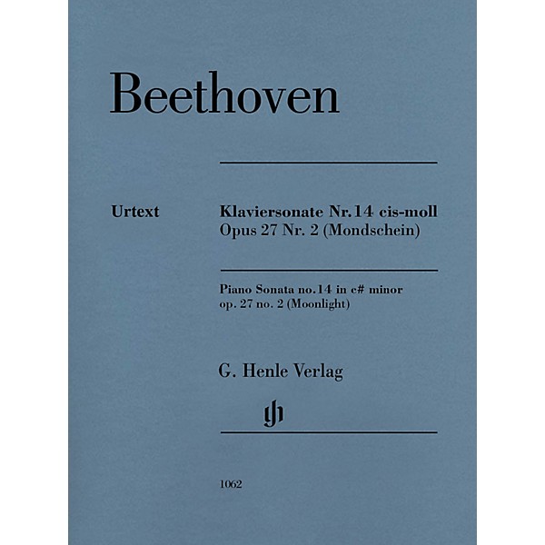 G. Henle Verlag Piano Sonata No 14 in C-sharp min Op 27 No 2 (Moonlight) Henle Music by Beethoven Edited by Gertsch