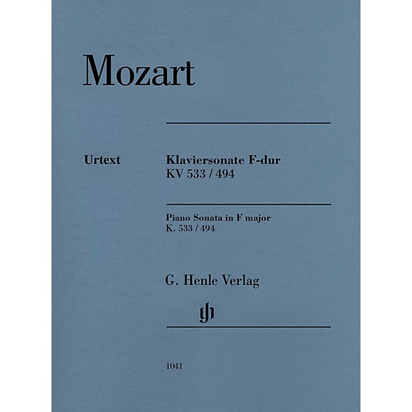 G. Henle Verlag Piano Sonata in F Major K533/494 Henle Music Folios Softcover by Mozart Edited by Ernst Herttrich