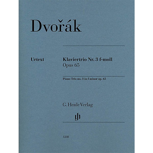 G. Henle Verlag Piano Trio No. 3 in F minor, Op. 65 Henle Music Folios Series Softcover Composed by Antonín Dvorák