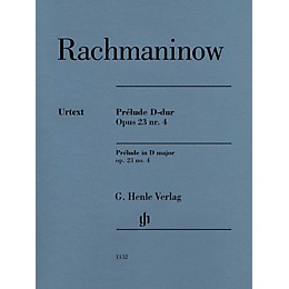 G. Henle Verlag Prelude in D Major Op. 23 No. 4 Henle Music Softcover by Rachmaninoff Edited by Dominik Rahmer