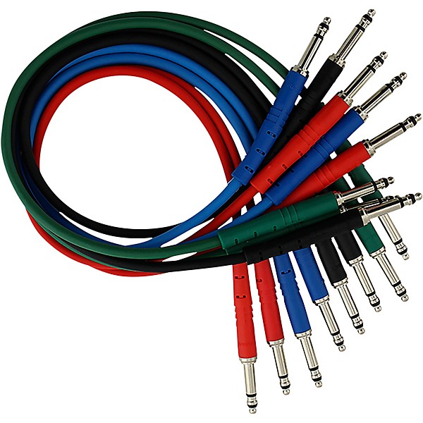 Rapco Horizon StageMASTER TRS TT Patch Cable 8-Pack 1 ft.