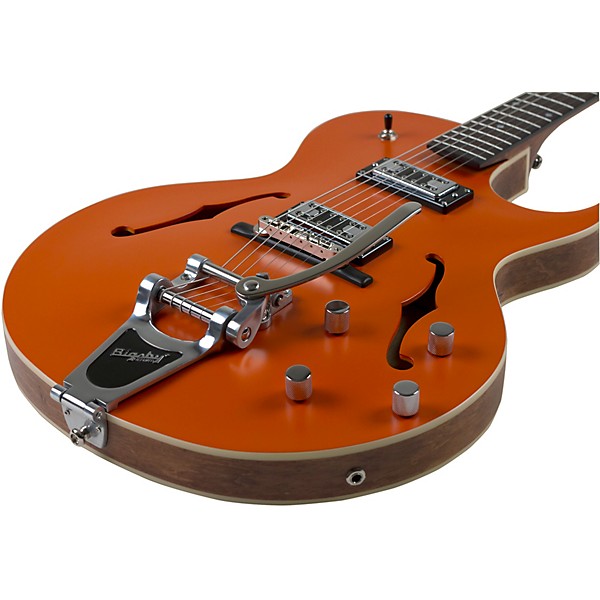 The Loar LH-306T Thinbody Archtop Cutaway Electric Guitar Orange
