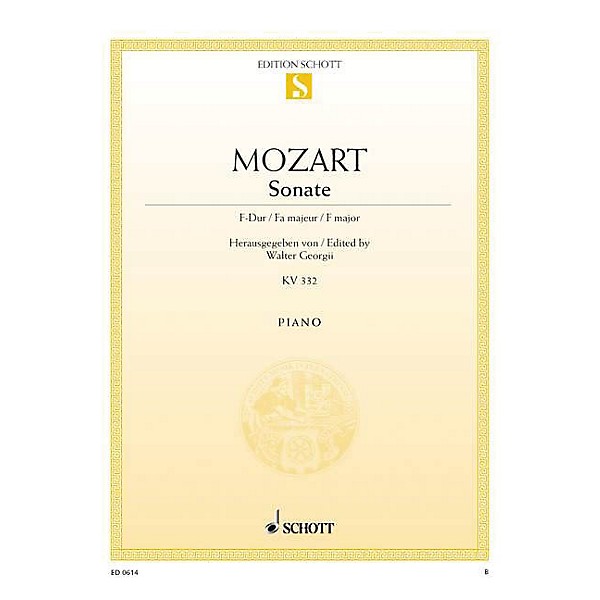Schott Sonata in F Major, KV 332 Schott Series