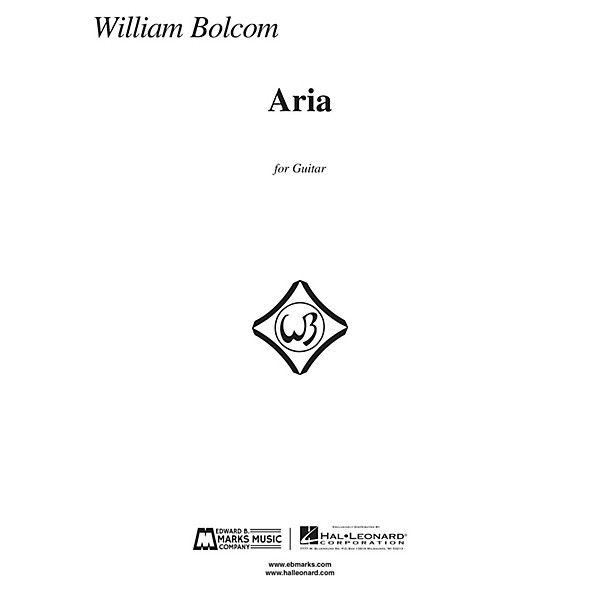 Edward B. Marks Music Company Aria (for Guitar) E.B. Marks Series Softcover Composed by William Bolcom
