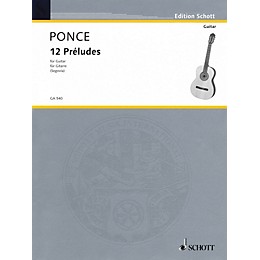 Schott 12 Preludes (Easy Etudes) (Guitar Solo) Schott Series