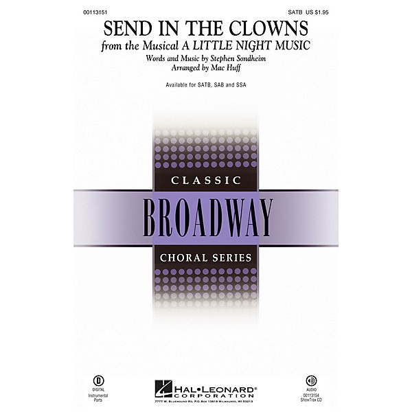 Hal Leonard Send in the Clowns (from A Little Night Music) ShowTrax CD Arranged by Mac Huff