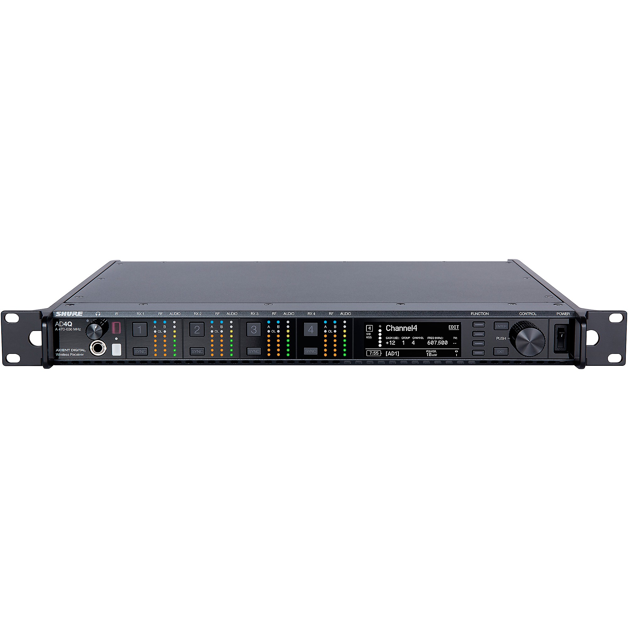 Shure Axient Digital AD4DNP Dual-Channel Receiver - Band 1, Black