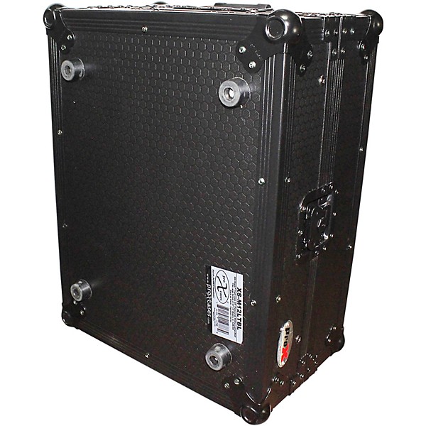 ProX XS-M12LT ATA Style Flight Road Case with Wheels and Sliding Laptop Shelf for 12 in. DJ Mixers Black