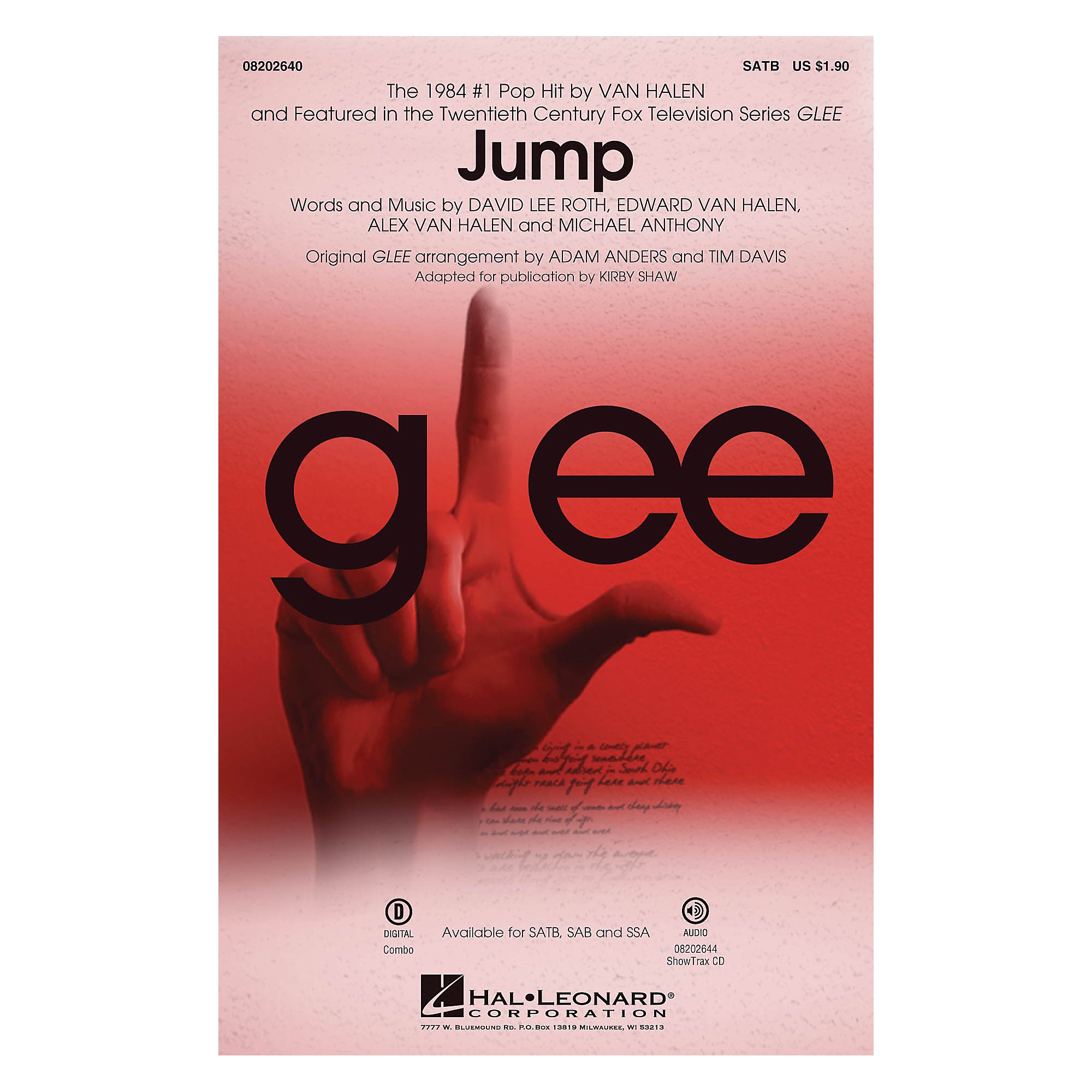 Hal Leonard Jump From Glee Showtrax Cd By Van Halen Arranged By Adam Anders Guitar Center