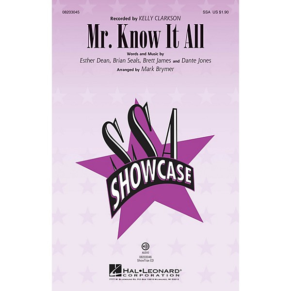 Hal Leonard Mr. Know It All ShowTrax CD by Kelly Clarkson Arranged by Mark Brymer