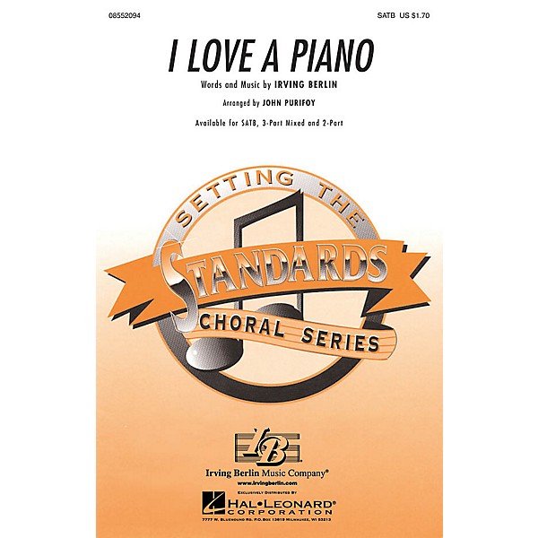 Hal Leonard I Love a Piano 3-Part Mixed Arranged by John Purifoy