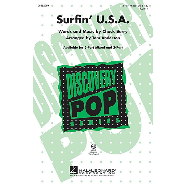 Hal Leonard Surfin' U.S.A. (Discovery Level 1) 2-Part by Beach Boys Arranged by Tom Anderson