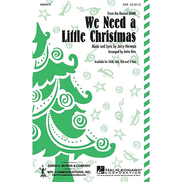 Hal Leonard We Need a Little Christmas (SATB) SATB Arranged by Anita Kerr
