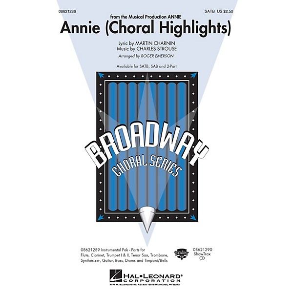 Hal Leonard Annie (Choral Highlights) 2-Part Arranged by Roger Emerson