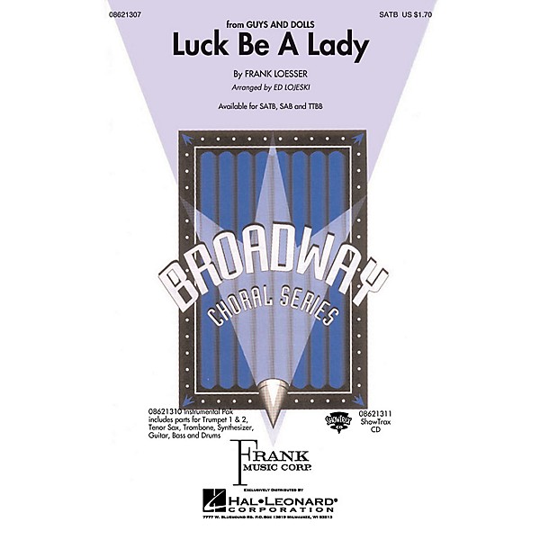 Hal Leonard Luck Be a Lady TTBB Arranged by Ed Lojeski