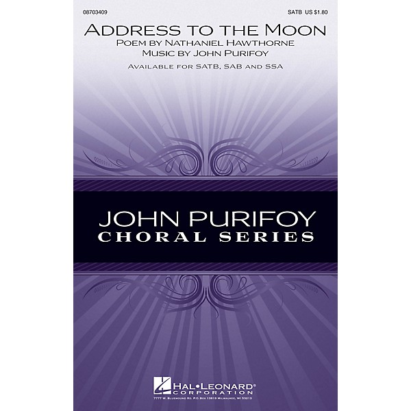 Hal Leonard Address to the Moon SAB Composed by John Purifoy