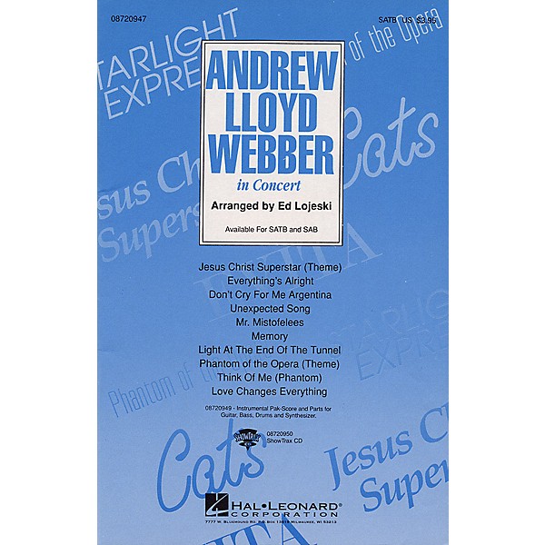 Hal Leonard Andrew Lloyd Webber in Concert (Medley) SAB Arranged by Ed Lojeski