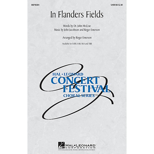 Hal Leonard In Flanders Fields SAB Arranged by Roger Emerson
