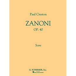 G. Schirmer Zanoni Op40 Bd Full Sc Concert Band Composed by Paul Creston