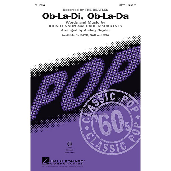 Hal Leonard Ob-La-Di, Ob-La-Da (Recorded by THE BEATLES SAB) SAB by The Beatles Arranged by Audrey Snyder