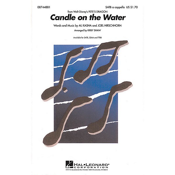 Hal Leonard Candle on the Water (from Pete's Dragon) TTBB A Cappella Arranged by Kirby Shaw