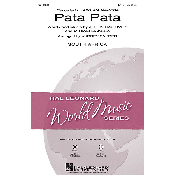 Hal Leonard Pata Pata 3-Part Mixed by Miriam Makeba Arranged by Audrey Snyder