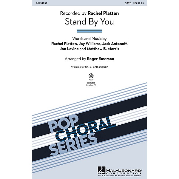 Hal Leonard Stand By You ShowTrax CD by Rachel Platten Arranged by Roger Emerson