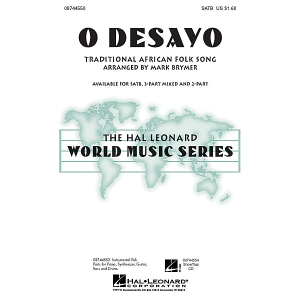 Hal Leonard O Desayo 2-Part Arranged by Mark Brymer