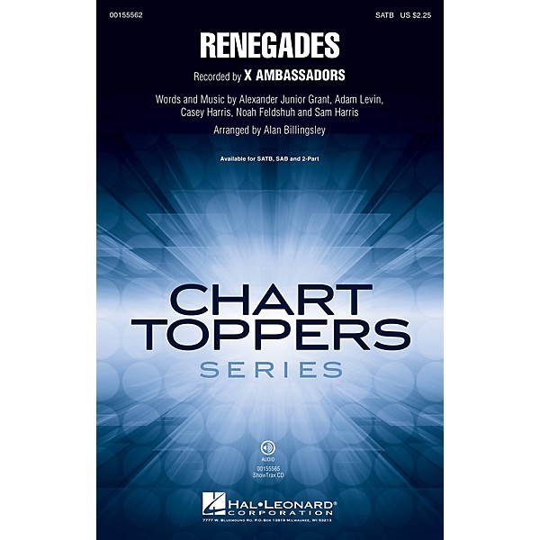 Hal Leonard Renegades ShowTrax CD by X Ambassadors Arranged by Alan Billingsley