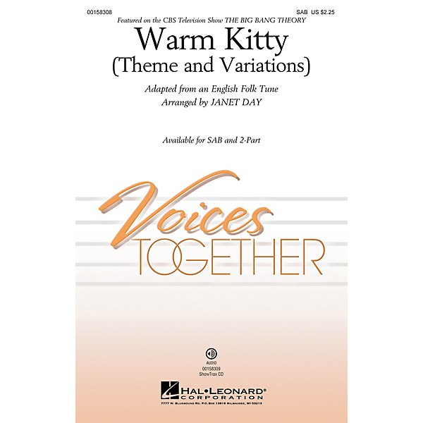 Hal Leonard Warm Kitty (Theme and Variations) 2-Part Arranged by Janet Day